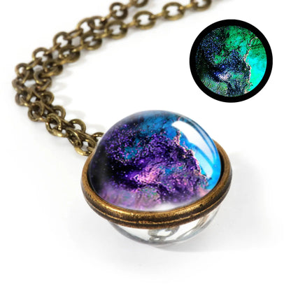 Nebula Galaxy Double Sided Pendant Necklace Mystic Oasis Gifts Necklace