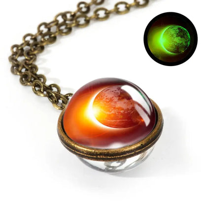 Nebula Galaxy Double Sided Pendant Necklace Mystic Oasis Gifts Necklace