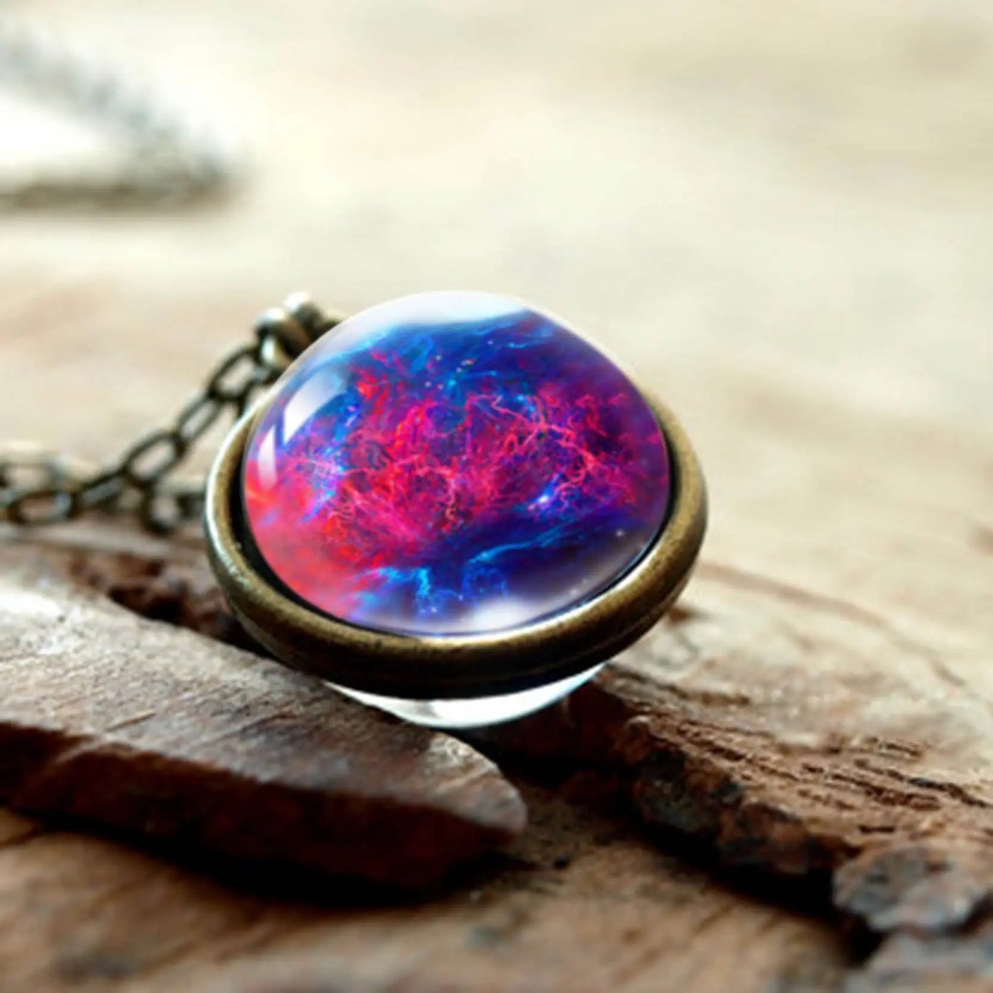 Nebula Galaxy Double Sided Pendant Necklace Mystic Oasis Gifts Necklace