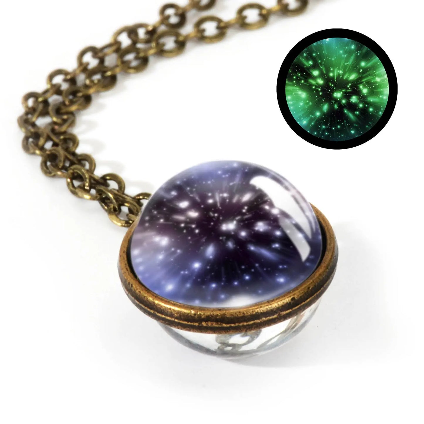 Nebula Galaxy Double Sided Pendant Necklace Mystic Oasis Gifts Necklace
