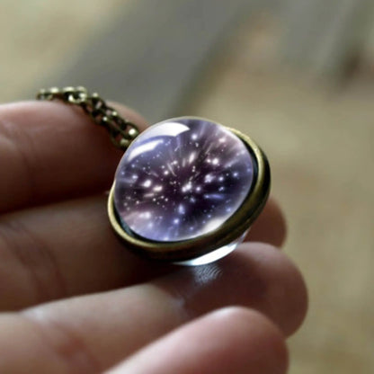 Nebula Galaxy Double Sided Pendant Necklace Mystic Oasis Gifts Necklace