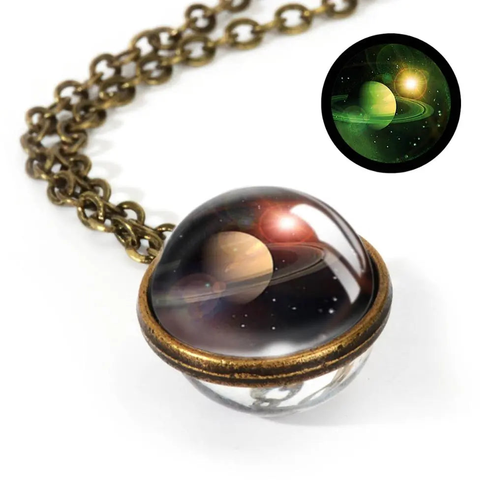 Nebula Galaxy Double Sided Pendant Necklace Mystic Oasis Gifts Necklace