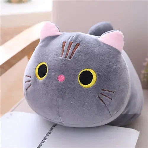 25/100cm Cute Soft Cat Plush Pillow Sofa Cushion Kawaii Plush Toy Stuffed Cartoon Animal Doll for Kids Baby Girls Lovely Gift - Mystic Oasis Gifts