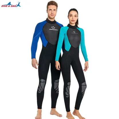 Men 3MM Neoprene Wetsuit One-piece Warm Women Full-body Wetsuit Surfing Swimsuit Water Sports Scuba Diving Snorkeling Wetsuits - Mystic Oasis Gifts
